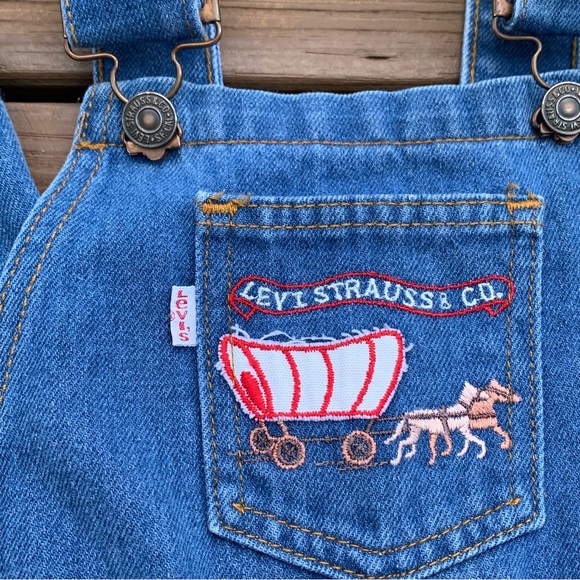 Vintage 70s Kids Levis Jean Overalls - Picture 3 of 13